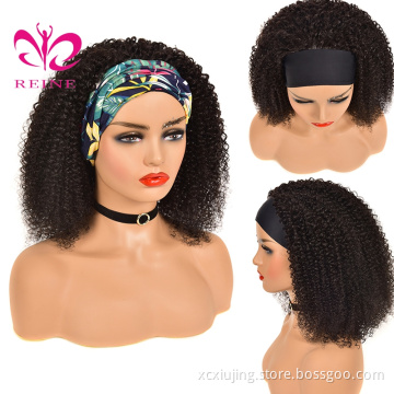 Best cuticle aligned virgin cheap remy natural virgin hair wigs,brazilian wholesale 100% human hair for black women headband wig